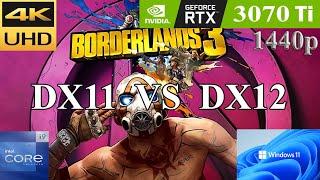 Borderlands 3: RTX 3070 Ti | 1440p | DX11 vs DX12 | Settings Badass - Very Low | PC FPS Benchmark