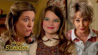 Missy Gets Into Meemaw’s Makeup on Picture Day | Young Sheldon