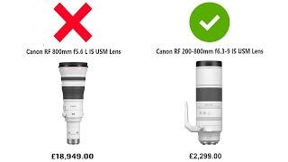 Why you DO NOT need or want an 800mm prime lens. Canon RF 800mm vs 200-800mm.