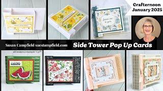 Crafternoon: Side Tower Pop Up Cards Suestampfield January 2025