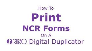 Printing NCR on a RISO Digital Duplicator