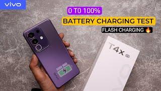 Vivo T4x 5G Charging Test 0 to 100% Flash Charging With 44w Charger | Vivo T4x Battery Charging Test