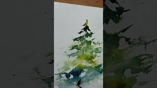 Expressive Watercolor Christmas Tree tutorial