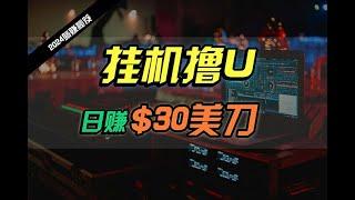 网络创业！日赚30美刀，2024最新海外挂机撸U内部项目，全程无人值守，可批量放大