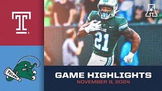 Game Highlights: Temple vs Tulane (Nov. 9, 2024)