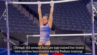 Olympic Champion Suni Lee's NEW Upgraded bars routine - Podium Training - Olympic Trials 2024