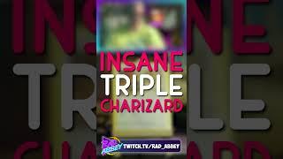 INSANE TRIPLE CHARIZARD PULL! |Trolling Twitch Chat| #shorts
