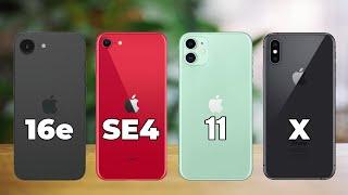 IPHONE 16E VS IPHONE SE 3 VS IPHONE 11 VS IPHONE X