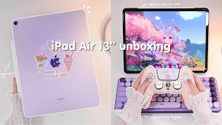  NEW 2024 iPad Air 13" purple ‧₊˚ aesthetic unboxing  iOS18  ESR accessories️Lamy｜Genshin