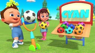 Learn Colors with Sling Shot Basket & Soccer Ball | Fun Playing Little Babies 3D Edu Games for Kids