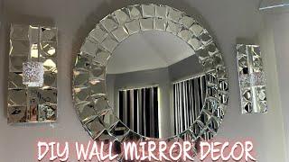 Diy mirror wall decor/ diy wall decor/ Glam living room home decor/ #diyideas