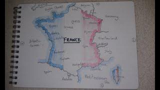 ASMR - Map of France - Australian Accent - Chewing Gum, Drawing & Describing in a Quiet Whisper