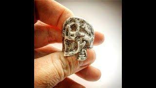 Mens Large Silver Skull Ring | Plague Skull | Biker Rocker Jewelry by LUGDUN ARTISANS