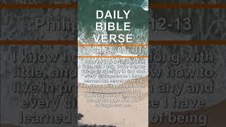 Daily Bible Verse - Philippians 4:12-13 | #shorts