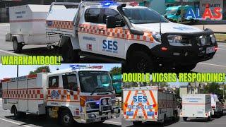 *RARE* VICSES // Warrnambool Rescue 1, Support 1 & Trailer - Responding Code 1 | Trapped, Allansford