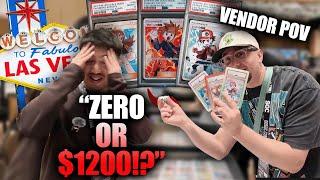 CRAZY flips in Vegas! | Pokémon Vendor POV Front Row | Surging Sparks Giveaway