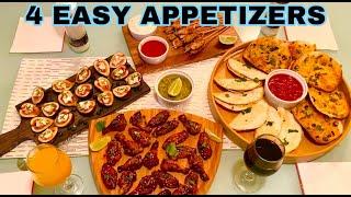 EASY APPETIZER Recipes | 4 Delicious and Quick Party Appetizers