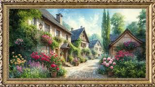 Serene Old Village Painting | TV Art Screensaver | 8 Hours Framed Painting | TV Wallpaper | 4K