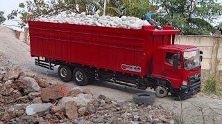 RC TRUCK HINO 500 BROKEN TIRES ON EXTREME DECREES CARRYING OVERLOAD LOADS - RC TRUCK HANDMADE