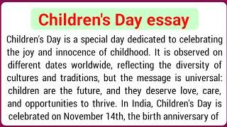 Children's Day essay in English| Essay on Children's Day| essay writing on Children's Day|