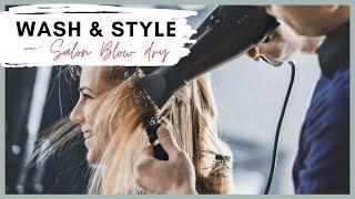 Salon Wash and Blow Dry Style Technique | Scalp Massage and Blowout