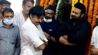 Pawan Kalyan And Prabhas Visuals @ Krishnam Raju House | Manastars