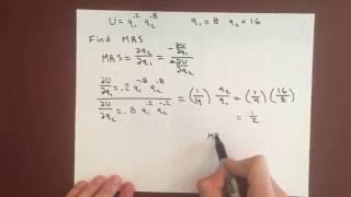 Marginal Rate of Substitution Example