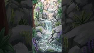 Painting a waterfall, animation backdrop.