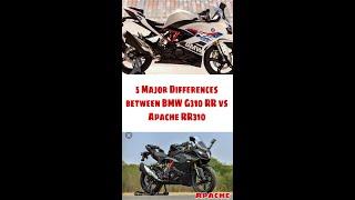 5 Major Differences between BMW G310RR VS APACHE 310RR  #shorts