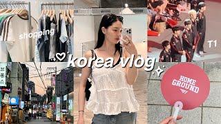 KOREA VLOG: shopping haul, maid cafe, T1 HQ tour + LoL Home Ground match