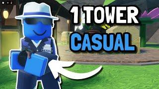 Beating The New Casual Mode With 1 TOWER SLOT... | Roblox Tower Defense Simulator TDS