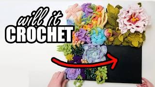 Creating crochet mushroom wall art!