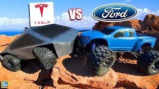 CYBERTRUCK vs FORD F150 REMATCH! TESLA CHEATED?!