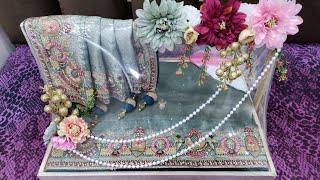 Elegant saree packing for engagement ( Trousseau packing )