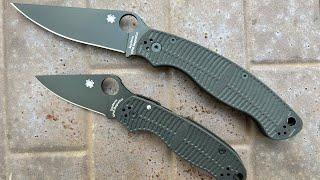 Spyderco Military 2 (C36GMCBKP2} And Para 3 (C223GMCBKP) DLC Magnacut Black G10 Salt Series