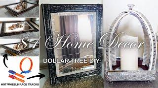 $1 Hack to Make a Framed Mirror, Tray, & Lantern | Glam Home Decor | Dollar Tree DIY