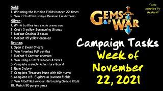 Gems of War - Campaign Tasks and Divinion Fields Week