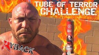 Ryback Does Johnny Scoville Tube Of Terror Carolina Reaper Pepper Hot Peanut Challenge  In Hot Tub