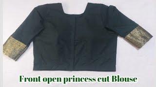 Princess cut Blouse Cutting &Stitching Tutorial/Front open Princess cut Blouse@Yumnasworld