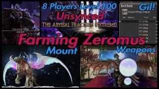 FFXIV: Farming Zeromus Unsynced - 8 Level 100s Skipping Meteors (The Abyssal Fracture Extreme)