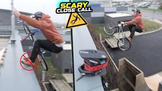 FINDING THE LIMIT OF THIS HUGE SLOPESTYLE MTB RAMP SETUP - CLOSE CALL!