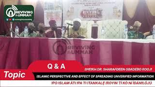 Dr. Sharaf Gbadebo Roji Q & A | REVIVING THE UMMAH SERIES 5