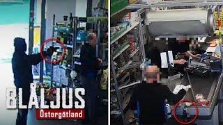 Blåljus Östergötland visar övervakningsfilm från rånet mot Netto i Skäggetorp