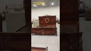 Wooden double bed design | Bed set | Brown polish bed | #factory #furniture #shorts #video #reel