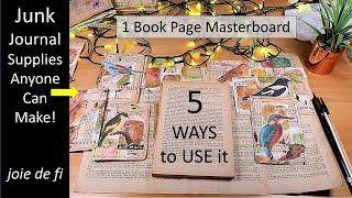 1 Book Page MASTERBOARD, 5 WAYS to USE IT ⭐ Junk Journal Supplies That Anyone Can Make