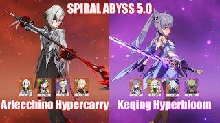 C0 Arlecchino Hypercarry & C5 Keqing Hyperbloom | Spiral Abyss 5.0 | Genshin Impact