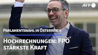 Hochrechnungen: Rechtspopulistische FPÖ gewinnt Wahl in Österreich | AFP