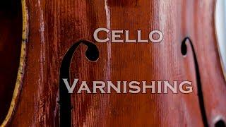 Varnishing and antiquing a cello