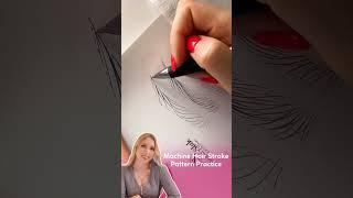 Practicing machine hair stroke pattern  #pmu #hairstrokebrows