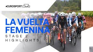 POWERFUL SPRINT!  | La Vuelta Femenina Stage 2 Highlights | Eurosport Cycling